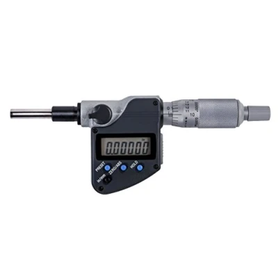 Image of Mitutoyo Digital Micrometer Head 0 1&quot;, Flat Spindle, 0, 375&quot; Plain Stem
