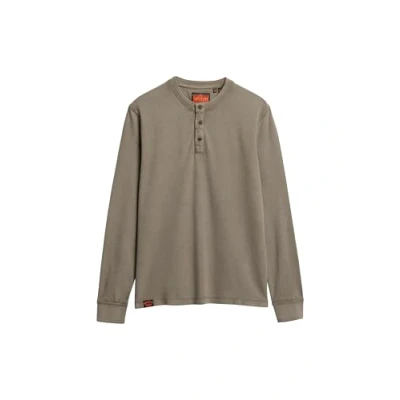 Image of Superdry Vintage Textured Grandad LS Top Men M