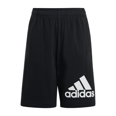 Image of adidas Unisex Kids Essentials Big Logo Cotton Shorts, Black/White, 7 8 Years