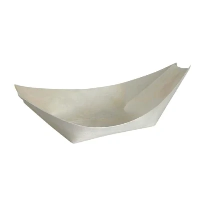 Image of ABENA Gastro Disposable Bowls, Wooden Bamboo Boats 100 Pack 14.5cm x 8.7cm 2cm for Canapes and Small Desserts, Biodegradable Compostable Eco Labelled Option