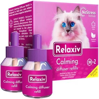 Image of Beloved Pets Cat Calming Diffuser Refill &amp; Pet Anti Anxiety Products Feline Calm Pheromones Cats Stress Relief Comfort Help with Pee, New Zone (2 refills (Diffuser is not included))