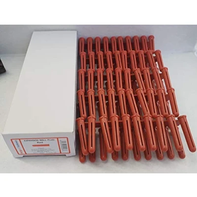 Image of 100 x Wall Plug Plastic Expansion Fixing Raw Rawl Plugs 5.5mm Red