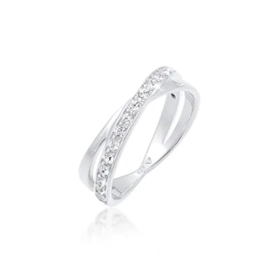 Image of Elli women&#039;s 925 Sterling Silver Xilion Cut Crystal Ring, Size M