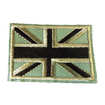 Image of Fat catz copy Union Jack Army England United Kingdom Patriotic Flag Iron Sew on Clothes Patch (Khaki Patch)
