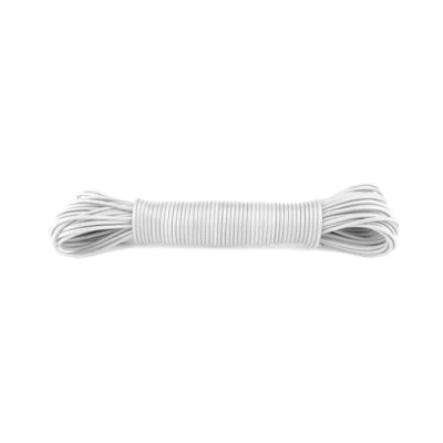 Image of IDEA HOME Washing Line Rope 20m Clothes Lines for Outside Heavy Duty Plastic Outdoor Robust made of Polyester Core and Coating, White
