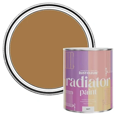 Image of Rust Oleum Yellow Heat Resistant Radiator Paint in Matt Finish Dijon 750ml (SHDRCT1132)