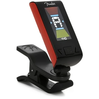 Image of Fender Original Tuner (BQ 10), Bright LCD Screen, Vibration Based Chromatic Tuning, Fiesta Red