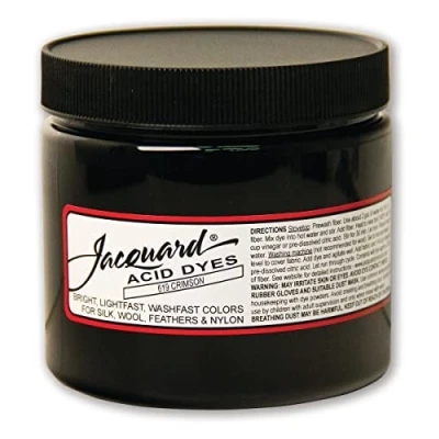 Image of Jacquard Acid Dye for Wool, Silk and Other Protein Fibers, 8 Ounce Jar, Concentrated Powder, Crimson 619