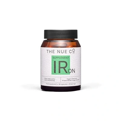 Image of The Nue Co. Iron Supplement, Supports Energy, Recovery, Immunity, Vegan, Gluten Free, 30 Capsules