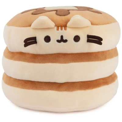 Image of GUND Pusheen The Cat Pancake Squisheen Plush, Squishy Toy Stuffed Animal for Ages 8 and Up, Brown, 6