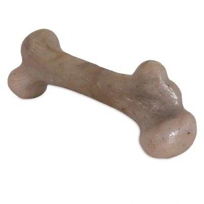 Image of Pet Qwerks Dinosaur BarkBone Nylon Dog Bone for Aggressive Chewers Bacon Flavor 11&quot;