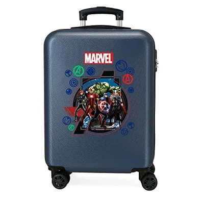 Image of Marvel The Avengers On Warpath Cabin Suitcase Blue 38 x 55 20 cm Rigid ABS Side Combination Lock 35 L 2 kg 4 Wheels Double Hand Luggage