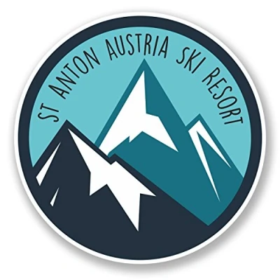 Image of 2 x 10cm St Anton Tyrol Austria Ski Snowboard Resort Vinyl Sticker Luggage #6434 (10cm 10cm)