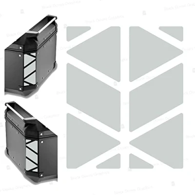 Image of Reflective Stickers compatible with GIVI Monokey Trekker Outback Top Case Aluminium 42 58 ltr (White)