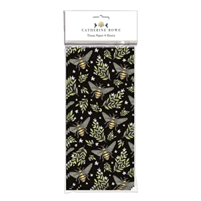 Image of Museums &amp; Galleries Catherine Rowe Bee Pattern Pack of 4 Sheets Tissue Paper