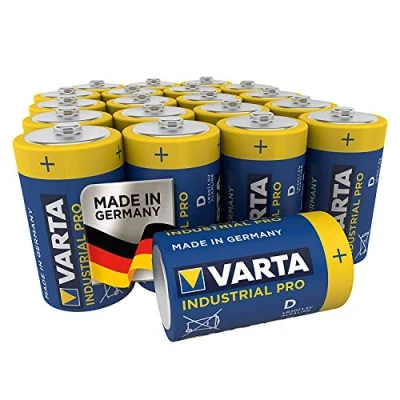 Image of VARTA Industrial Pro D Mono Alkaline Batteries LR20 20 pack, Made in Germany