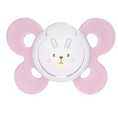 Image of Chicco PhysioForma Comfort Dummy 16 36 Months, Baby with Silicone Teat, 1 Piece, Supports Physiological Breathing and Correct Mouth Development, Pink
