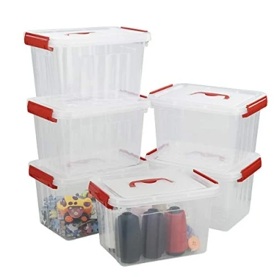 Image of Kiddream Clear Storage Box with Lid, 6 Liter Small Plastic Set of
