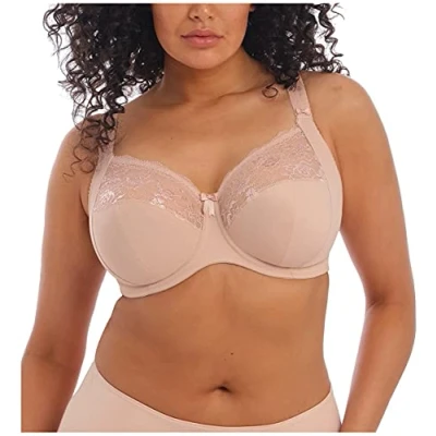Image of Elomi Women&#039;s Morgan Underwire Banded Stretch Lace Full Coverage Bra, Sahara, 34JJ UK