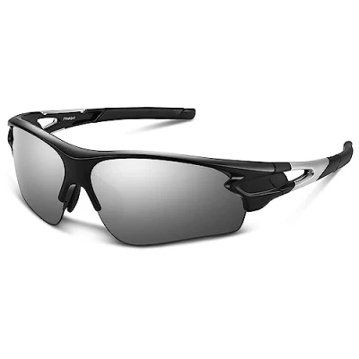 Image of BEACOOL Polarized Sports Sunglasses for Men Women Youth Baseball Cycling Fishing Running TAC Glasses (Sliver)