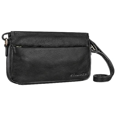 Image of STILORD &#039;Fenja&#039; Leather Bag Ladies Small Vintage Shoulder Handbag Genuine Leather, Colour:Black