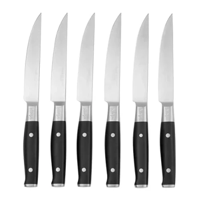 Image of Ninja Foodi StaySharp 6 Steak Knives for use with Knife Sharpener, Piece Set, Stainless Steel Sharp Precise Non Serrated Blades and Comfortable Handles, K32106UK