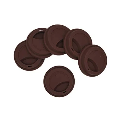Image of NanTun Silicone Drinking Lid Spill Proof Cup Lids Reusable Coffee Mug Covers 6 Pcs
