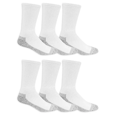 Image of Fruit of the Loom Men&#039;s M8021w6 web sp Casual Sock, White, One Size (Pack 6)