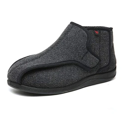 Image of B/H Diabetic Slippers,Diabetic foot shoes, swollen feet and fat adjustable Shoes black_44,Elderly Walking for