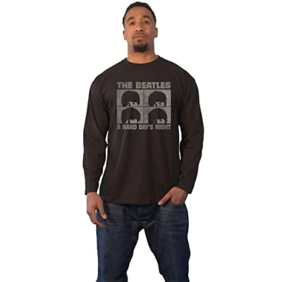 Image of The Beatles T Shirt Hard Days Night Official Unisex Black Long Sleeve XXL