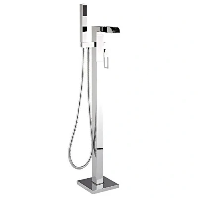 Image of Milano Parade Modern Freestanding Waterfall Bath Shower Mixer Tap Hand Handset Chrome