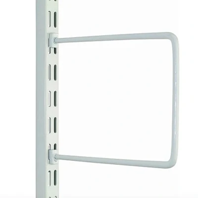 Image of EAI Twin Slot Wall Shelving Book End 20cm, White Strong, Heavy Duty Spring Rod Bookend For Shed, Garage, Indoor Storage Easy To Install Rack Prevents Books &amp; Magazines Falling