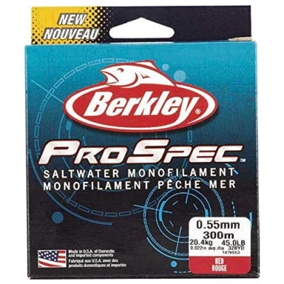 Image of Berkley NYLON PRO SPEC SALTWATER MONO ROUGE 300M Red, 300, 38/100, 10