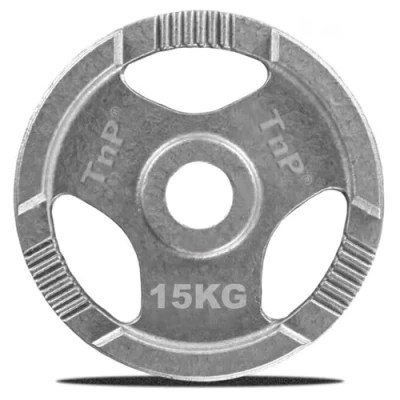 Image of TnP Distribution Standard 1&quot; TriGrip Weight Plates Cast Iron Weights Plate Set Tri Grip Radial 1.25kg 2.5kg 5kg 10kg 15kg 20kg 25kg Disc (15KG Pair)