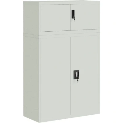 Image of vidaXL File Cabinet Light Grey 90x40x145 cm Steel