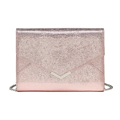 Image of Miss Lulu Women&#039;s Evening Clutch Bag, Shining Elegant Handbag for Weddings Party Date, Cool Lizard pattern Design Shoulder Crossbody Medium Size (Pink)