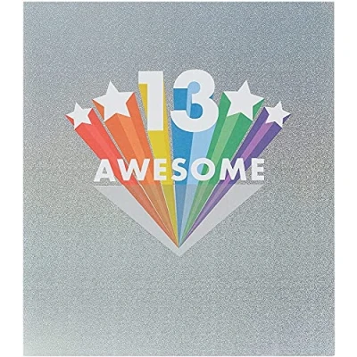 Image of UK Greetings 13th Birthday Card for Him/Friend Shiny Foil Design, Multi, 159mm x 184mm