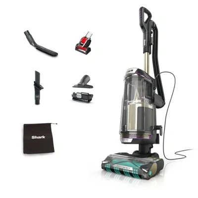 Image of Shark PowerDetect Corded Upright Vacuum Cleaner with DuoClean Detect, Reverse Clean, Anti Hair Wrap Plus, Allergen, Odour, Pet, Crevice &amp; Multi Surface Tools, 750W, 1.3L AZ3900UKTBK