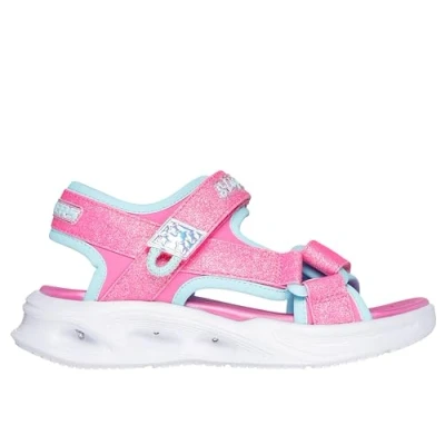 Image of Skechers Girl&#039;s Sola Glow Sandal Sport, Pink, 3 UK