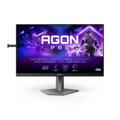 Image of AOC Agon PRO AG256FS 24.5 inch FHD gaming monitor, 390 Hz, 0.5 ms, FreeSync Premium, G Sync comp., HDR400 (2x HDMI, DisplayPort, USB Hub) black/gray