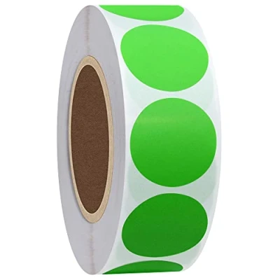 Image of Hylabelest Color Coding Dot Labels 1 Inch Round Natural Paper Green Stickers Adhesive Label 1,000 Per Roll (Green)