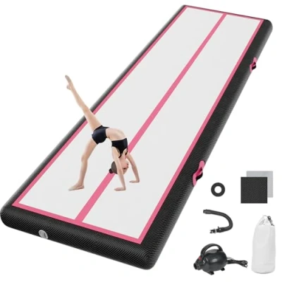 Image of Inflatable tumbling Gym mat 10cm high 6M Air Gymnastics Training Mats with Pump