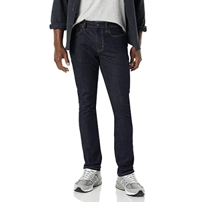 Image of Amazon Essentials Men&#039;s Skinny fit High Stretch Jean, Rinsed, 32W / 31L