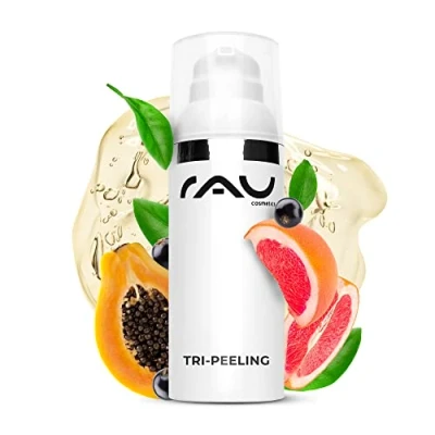 Image of RAU Tri Peeling 50 ml Fruit Acid and Enzyme Face Peel Deeply Cleansing &amp; Anti Ageing Exfoliant with Acids, Papaya Enzymes White Tea Gentle, Highly Effective Scrub also for sensitive couperose skin