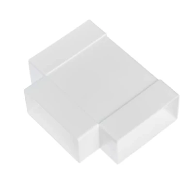Image of 110x55mm T Piece Duct Connector Rectangular Flat PVC Ducting