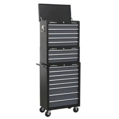 Image of Sealey American Pro Tool Chest Combination 16 Drawer with Ball Bearing Slides Black/Grey