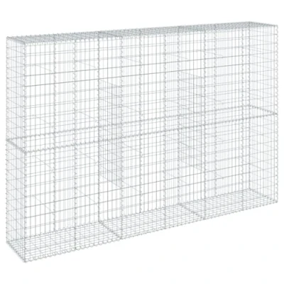 Image of vidaXL Galvanised Iron Gabion Basket 300x50x200 cm Rust Resistant, Tool Free Assembly, Versatile Outdoor Use, Heavy Duty Load Capacity