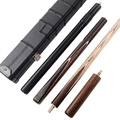 Image of CUESOUL Classic Handmade 57 Rosewood 3/4 Piece Snooker Cue with Black Case and Aluminum Telescope Extension CSSC015