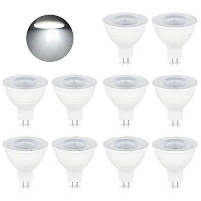 Image of MR16 GU5.3 LED Light Bulbs, 5W 500LM Dimmable Spot Bulb AC 220 240V, Equivalent for 50W Halogen Lamp, 120 Beam Angle (Color : Cool White 6000K, Size 10 PCS)