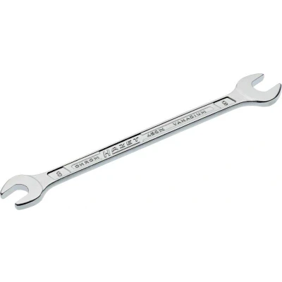 Image of 46800300000, 53002, ASE46800300000, VAG53002 Open end Spanner HAZET 450N 8X9 139mm Chrome Vanadium Steel Chromed